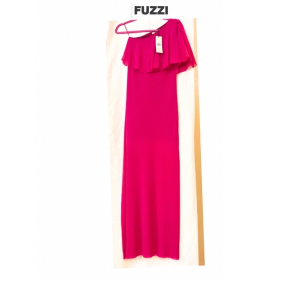 FUZZI Womens Solid Tulle One Shoulder Dress - Picture 4 of 7
